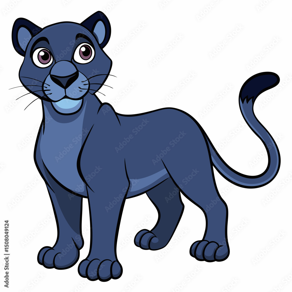 Fototapeta premium black cat cartoon , panther