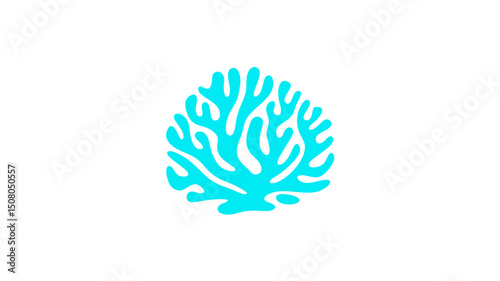 Vector image, icon, sign of branching coral on transparent background. 