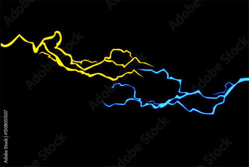 Powerful electrical discharge hitting from side to side realistic vector
