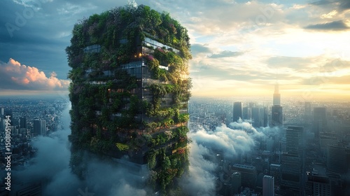 A massive vertical garden absorbing CO2 in a highly industrialized city 