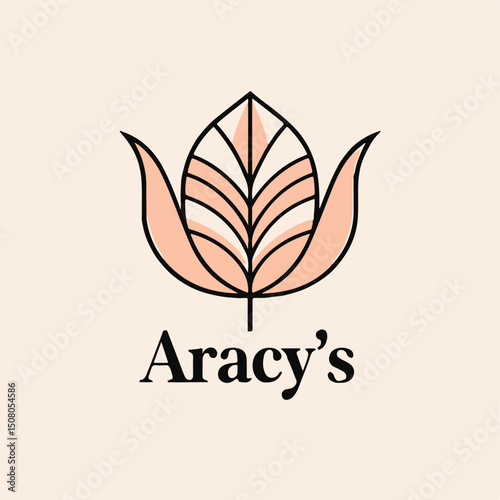 Modern Minimalist Tulip Logo Design for Aracy's Brand.eps