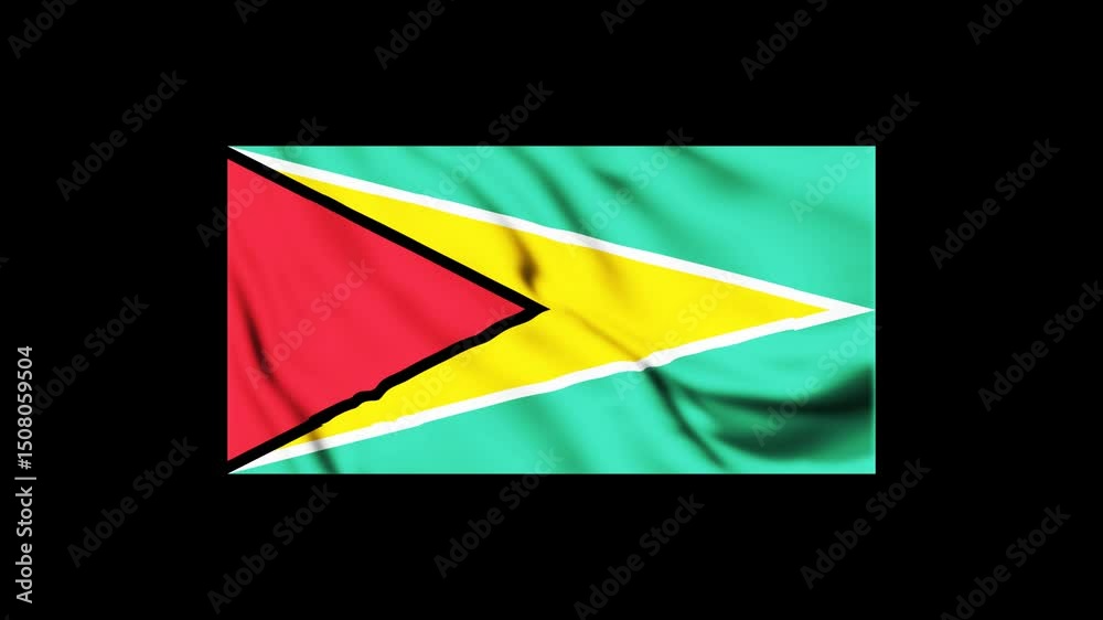Guyana flag fluttering in the wind 