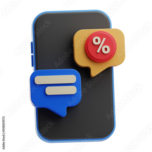 Smartphone with Discount Notification Icon