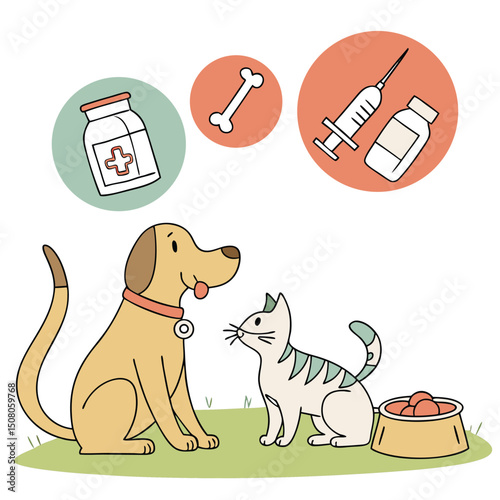 Pet Care and Veterinary Vector Set