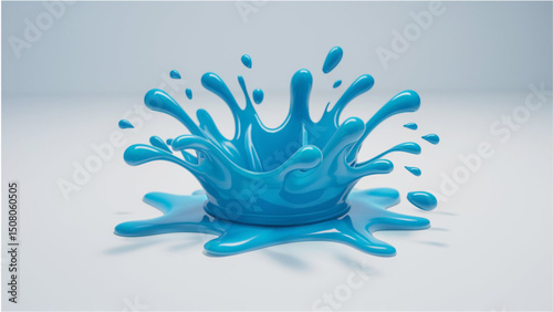 3D render illustration of a water splash