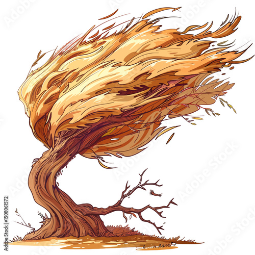 Windblown isolated on white 