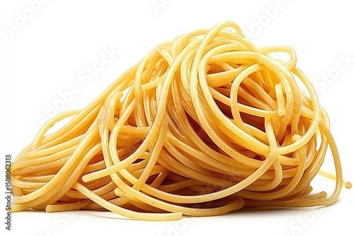 A pile of uncooked spaghetti strands.