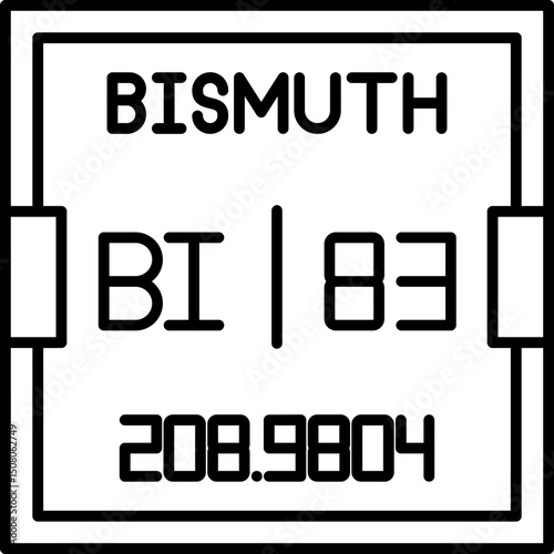 Bismuth (Bi) vector icon with atomic number 83. A science and chemistry element symbol perfect for educational infographics, atomic structure charts, and digital learning resources