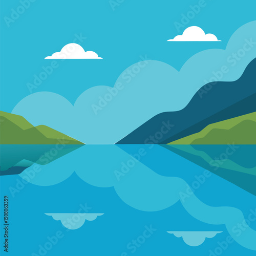 vector illustration of a sea landscape