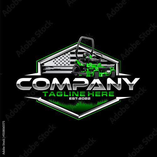 lawn care - lawn mower isolated logo vector