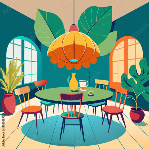 Mid Century Modern Dining Room Interior Design