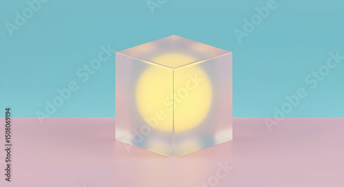 Pastel Cube Abstract Minimalist Design Background