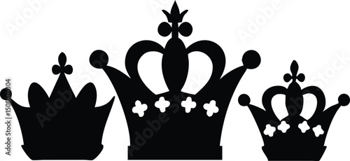 Three distinct black crown icons show royal status and noble power in silhouette