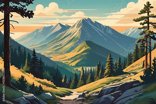 sunset in the mountains