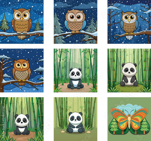 set of owls