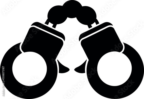 Handcuffed Icon Law Enforcement Crime and Justice Symbol in Vector Format