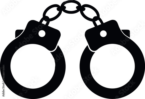 Handcuffs Icon Illustration Law Enforcement Crime Justice and Security Concept Design