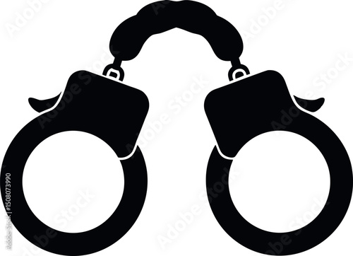 Handcuffs Icon Vector Illustration for Law Enforcement Security or Crime Related Design