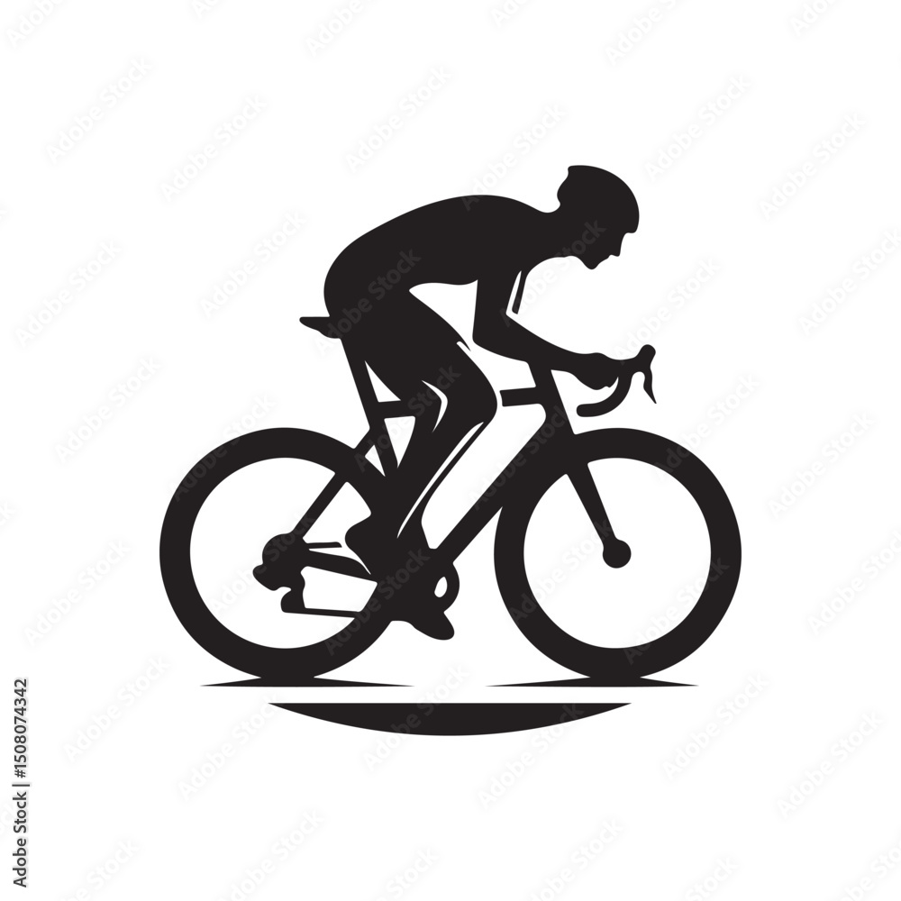 Obraz premium cycling vector silhouette clip art logo design illustration