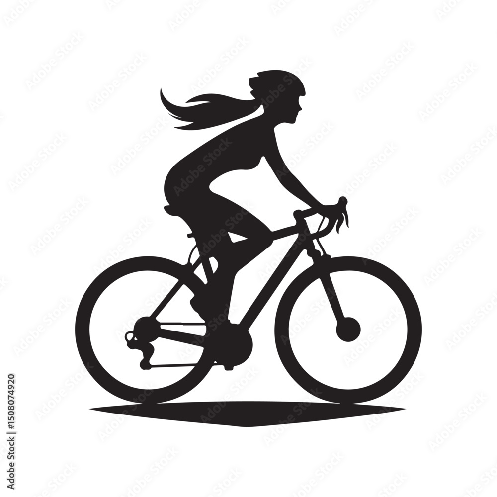 Fototapeta premium cycling vector silhouette clip art logo design illustration