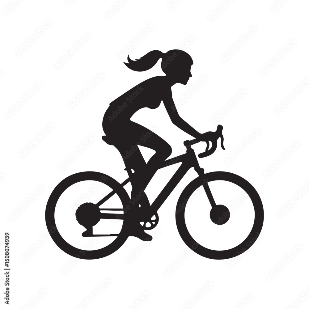 Obraz premium cycling vector silhouette clip art logo design illustration