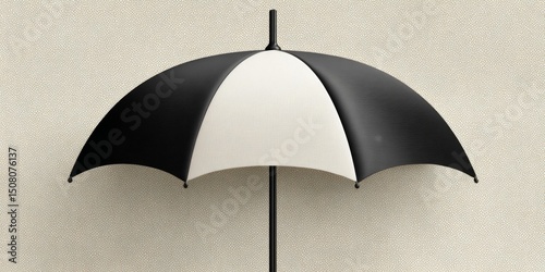A flat two-tone umbrella design over muted background