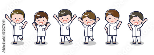 いろいろな人物セット_喜び_ナース