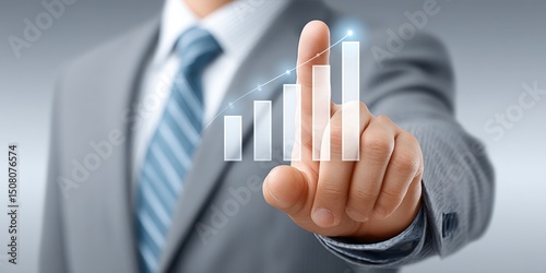 A professional economist pointing to consumer confidence statistics during a presentation