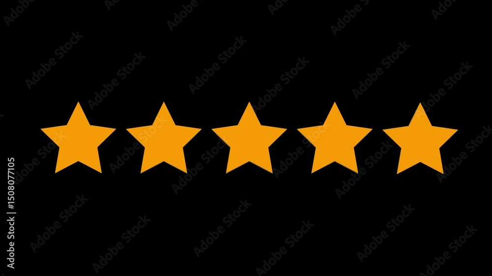 5 stars rating video animation. Animated five orange stars customer product rating review. 5 stars rating video animation. Animated five orange stars customer product rating review.