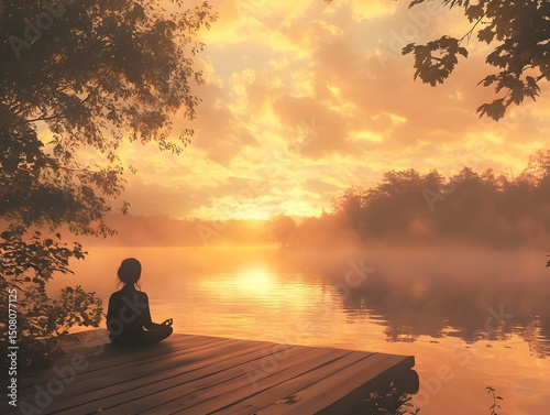 Generative AI Visualizing Atonement Through a Peaceful Sunrise over a Quiet Lake as an Allegory for Remorse and Renewal
silhouette of a couple sitting on the beach