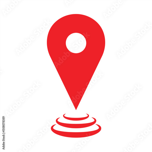 red pin point. map address location symbol. vector illustration