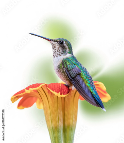 Hummingbird on Flower