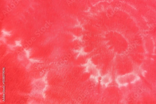 Red Tie Dye Fabric Texture Background Close Up Shot