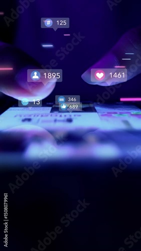 marketing, business, technology, social media, like, media, scrolling, social, social network, application, communication, cyberspace, icon, follow, message, online, background, concept, viral video