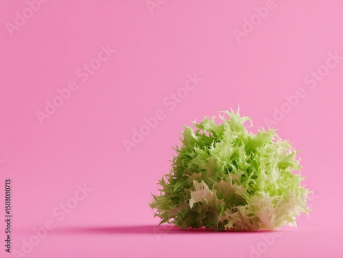 Fresh Green Lettuce on Pink