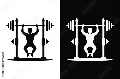 Editable Pull-Up Machine Vector Silhouette Icon in Monochrome.