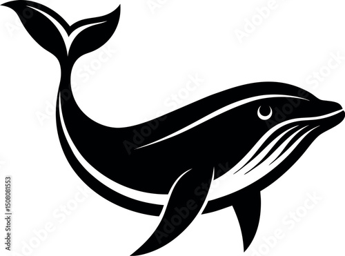 Whale Silhouette Vector Logo – Animal Illustration