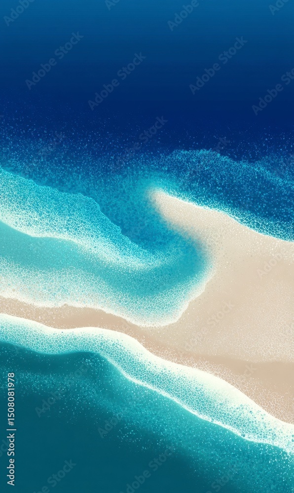 Fototapeta premium Serene Coastal Aerial View