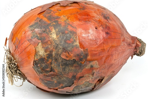Close-up of a deteriorated onion.