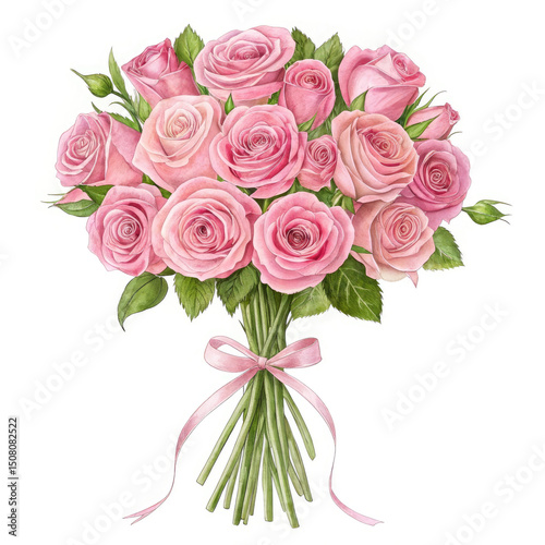bouquet of pink roses