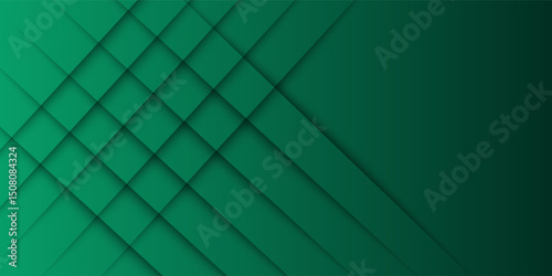 shining banner background and layer elements vector for presentation. abstract geometric. green gradient. Memphis. graceful. modern style.