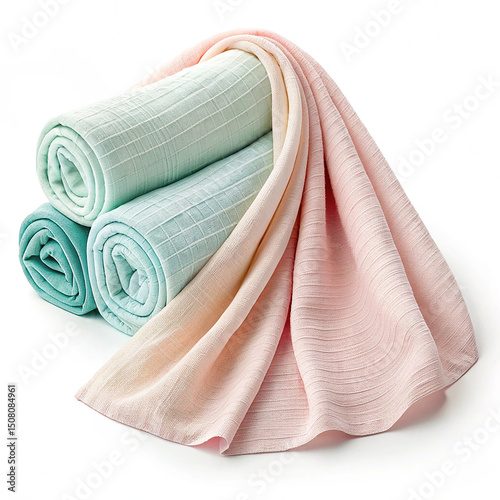 Soft muslin swaddle blanket in pastel color