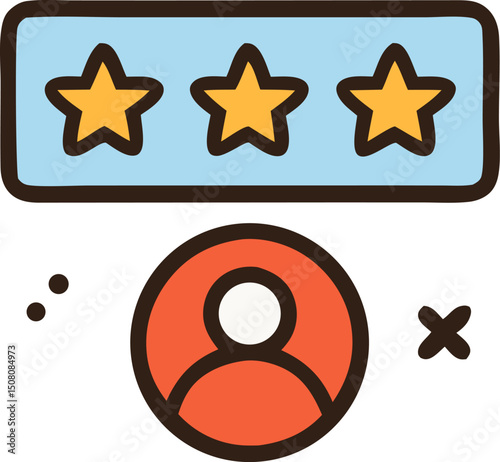 An icon depicts a person below three golden stars in a light blue banner