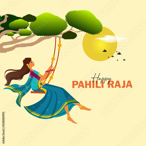 Pahili Raja marks the first day of Raja Parba, a vibrant festival celebrated in Odisha, India. This festival honors womanhood and fertility, symbolizing Mother Earth's menstruation period.