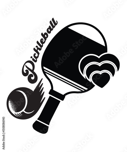 Pickleball vector art, icon, graphic design instant download 