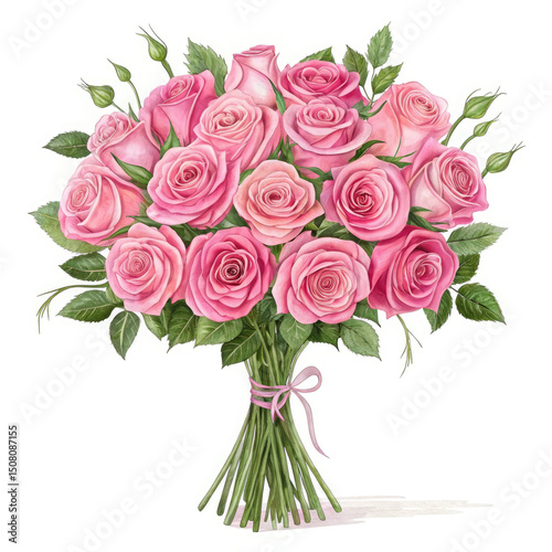 bouquet of pink roses