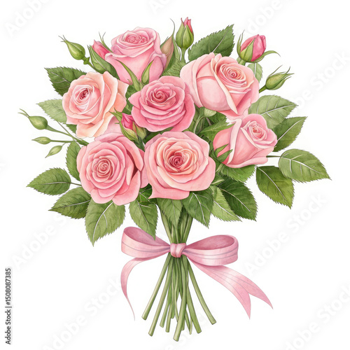bouquet of pink roses