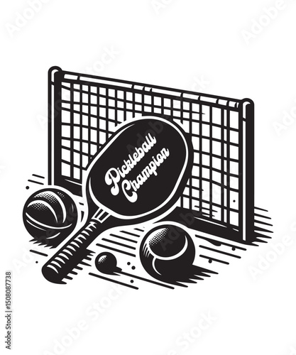Pickleball vector art, icon, graphic design instant download 