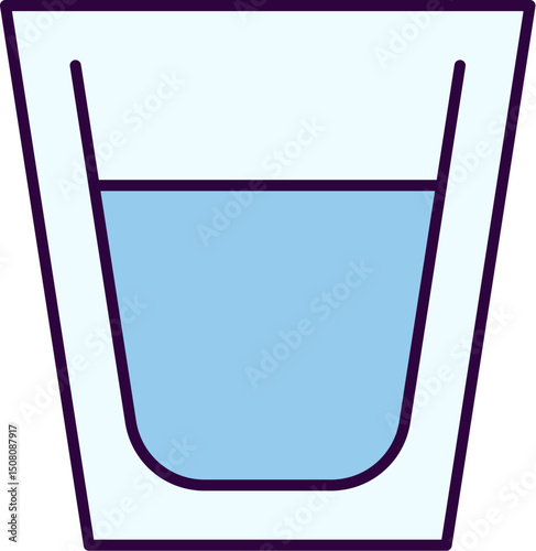 Blue Cup Filled Outline Symbol for Graphic and Web Design, Apps, Adverts, Various Cards