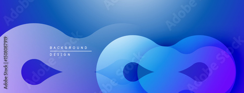 Abstract fluid shapes blend, creating vibrant blue purple gradient. Minimalist design features text background design. Smooth curves suggest movement.